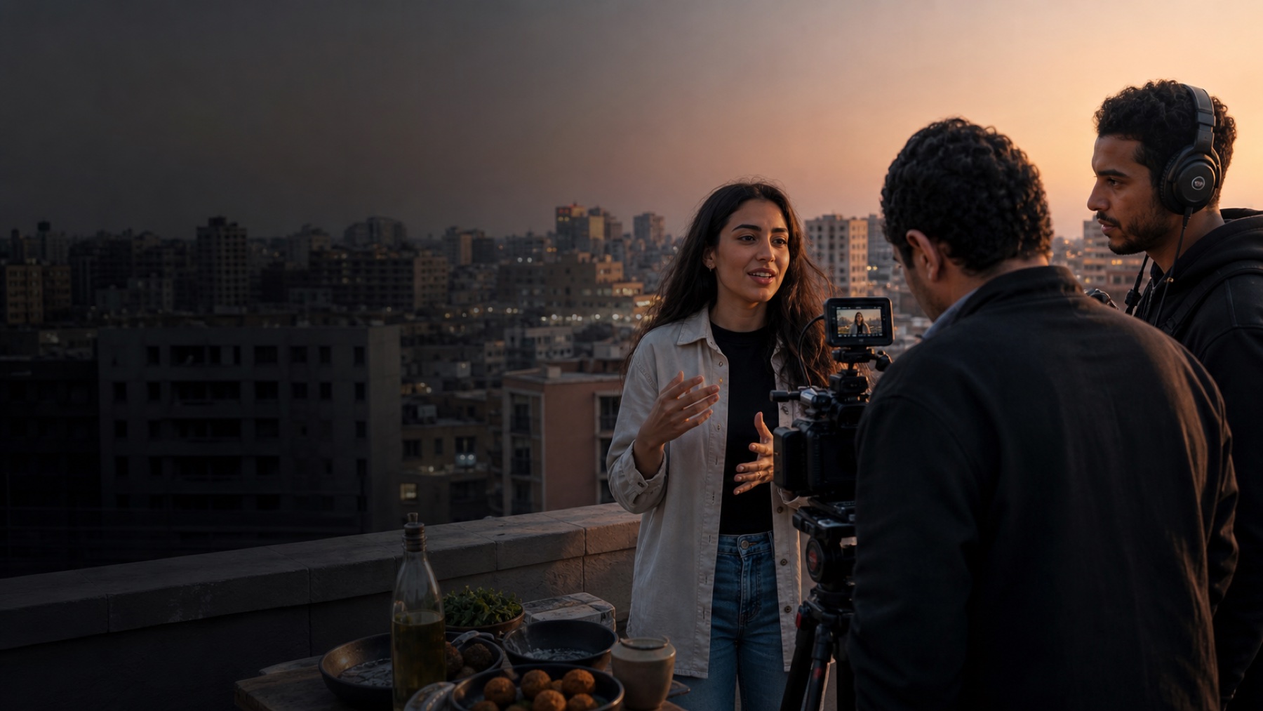 Egyptian technology and food culture creator recording a city-life story in Cairo