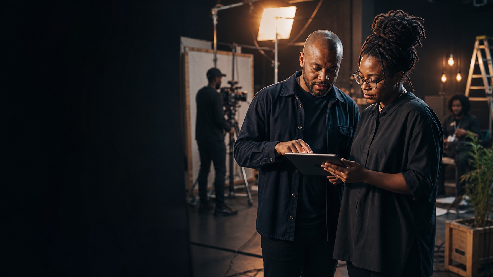 Brand and production leads reviewing a creator campaign treatment