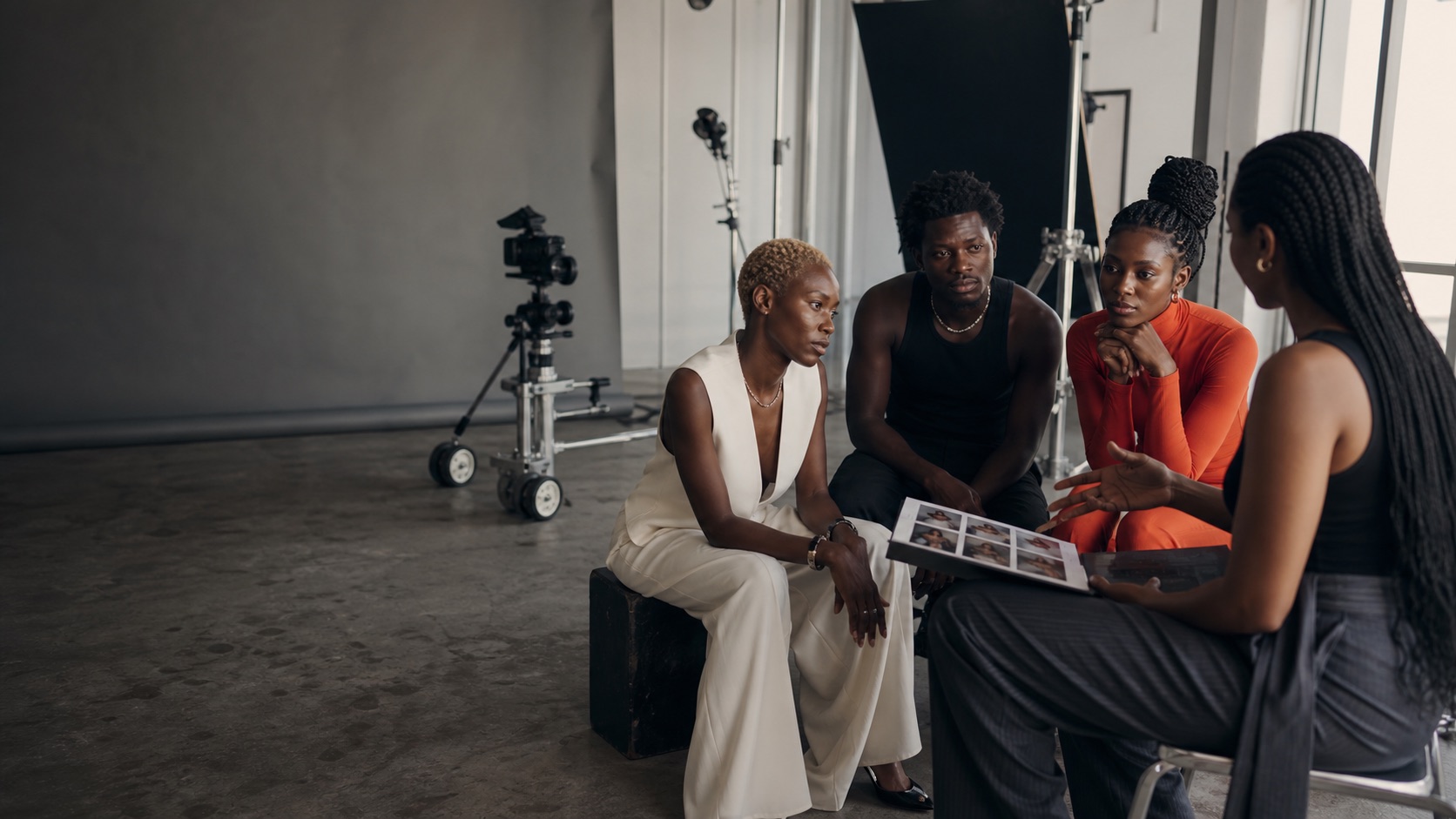 African creators and a producer during a casting session